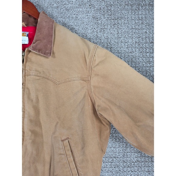 Vintage Carhartt J13 Santa Fe Mens XL Tan Beige Work Jacket Quilt Lined - Picture 7 of 13
